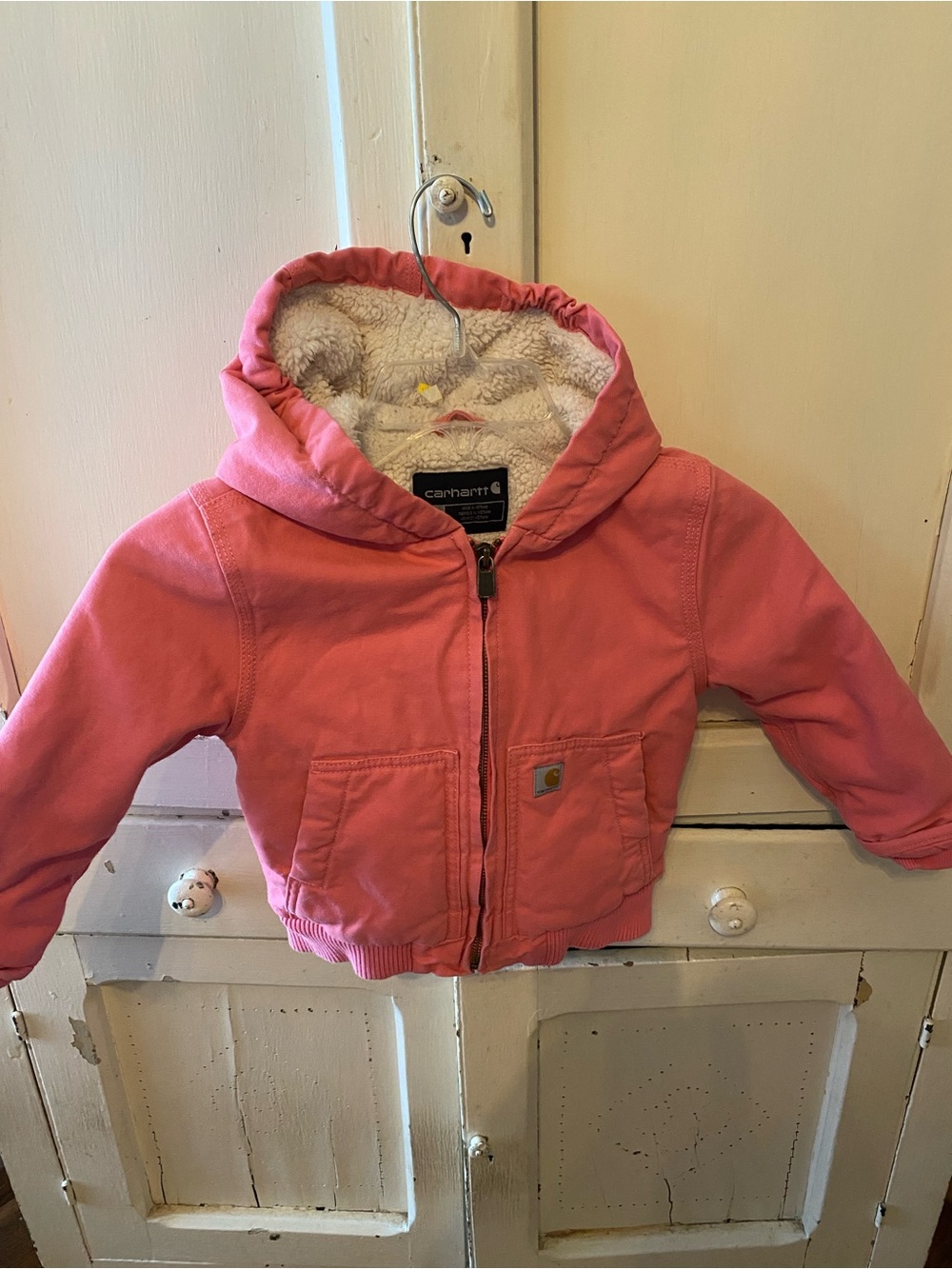 Carhartt Girls Pink Hooded Sherpa Jacket